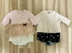 petit main フリルドレスとショートパンツセット