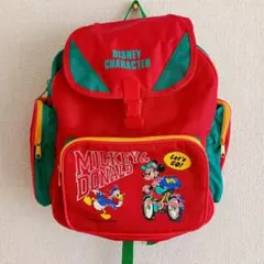 ミッキー＆ドナルド　リュックサック　レトロ　 7才〜10才用