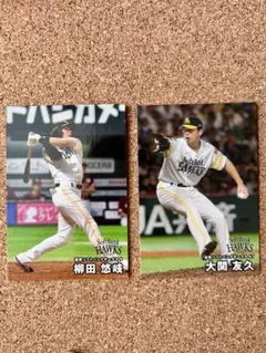 プロ野球チップス 2025年　ソフトバンクホークス　柳田悠岐＋大関友久　2枚