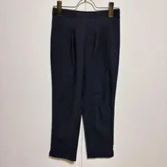 ●ストレッチ　クロップドパンツ（M）サイドボタン　動きやすい　楽ちん　日本製