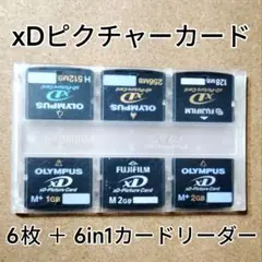 xDピクチャーカード 6枚 ＋ 6in1カードリーダー