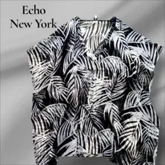 Echo new york チュニック　ポンチョ　リーフ柄　モモンガ