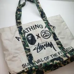 A BATHING APE x STUSSY トートバッグ