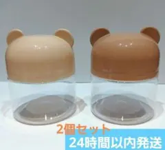 新品　クマ耳付き収納容器 2個セット　小物入れ　綿棒ケース