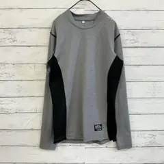 DRYメンズL吸汗速乾長袖Tシャツ 黒グレー快適スポーツ春夏通勤