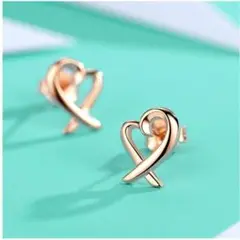 ハート ピアス キャッチ ローズ アクセサリー レディース ピンクゴールド　ペア