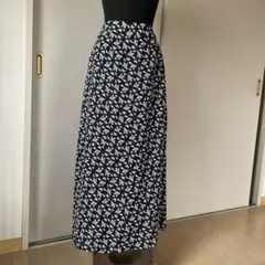 ロングスカート・花柄・フレア・M