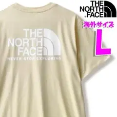 ノースフェイス ハーフドーム バックプリント Tシャツ ベージュ 海外Lサイズ