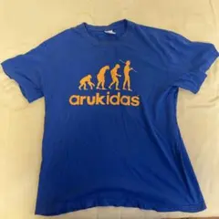 arukidas 進化グラフィック Tシャツ 青