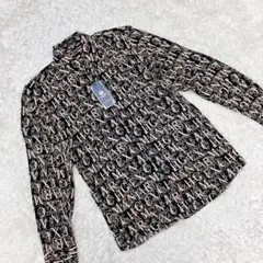 《 ラグジュアリーファッション 》アルファベット柄 シャツ メンズ XXL 黒