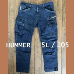 アウトレット★HUMMER デニムカーゴパンツ ５Ｌ／ワークパンツ、ストレッチ