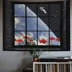 窓に宇宙 タペストリー 壁掛け 壁飾り 生配信 布背景 マルチクロス カーテン