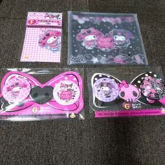 ハッピーくじ　マイメロディ　クロミ　フラットポーチ　アクリルチャーム　缶バッジ