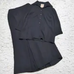 【極美品】シビラ セッアップ 40 冠婚葬祭 7分袖 夏 ブラック スリッド入