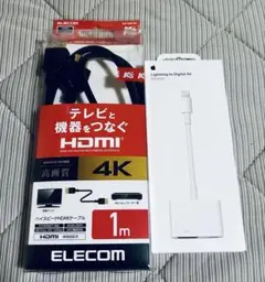 apple lightning digital avアダプタ　HDMIケーブル付