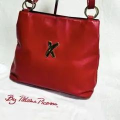 By Paloma Picasso レザーショルダーバッグ レッド