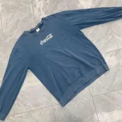 2Pac コカコーラロゴ スウェット クルーネック ブルー 長袖 オシャレ