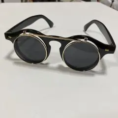 ブラック二重レンズサングラス　スチームパンク