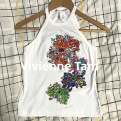 【素敵なデザイン❗️】00's Vivienne Tam 花柄 中華 タンクトップ