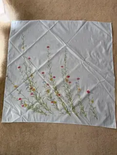 花柄刺繍 風呂敷 淡い青色