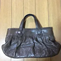 ヴィンテージシャネルCHANELアンティークレザーハンドバッグ中古品