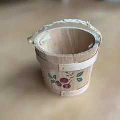 木製果物絵柄バケツ 中型