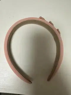 クマキャラクター付きピンクカチューシャ