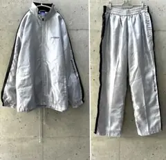 DUNLOP ジャージセットアップ メタリックシルバー L