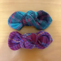 【新品未使用】チェック柄 ヘアクリップ 2点セット