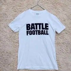メンズ　Tシャツ　カットソー　ロゴプリント　カジュアル　トップス　白地　S