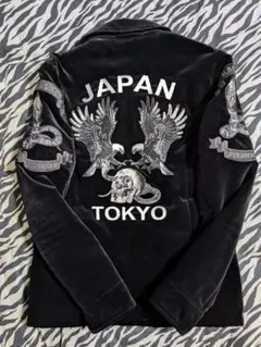 『バックボーン』スタジャン/レザー×メルトン/切替/サーモア/襟/ブラック m96857559215_1.jpg?1675565935