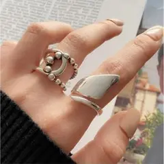 大人気なため再入荷!tear drop ring silver925 2点セット