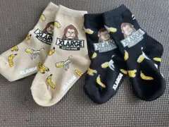 【未使用】XLARGE KIDS バナナファニーゴリラクルーソックス 2足