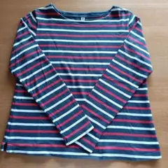 【UNIQLO】キッズ ボーダー 長袖カットソー ロンT 150cm ネイビー