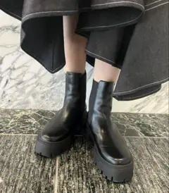 トラックソールサイドゴアショートブーツ　eimy istoire