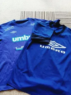 UMBRO ピステ 青色 ロゴ入り 2枚セット サッカー フットサル L