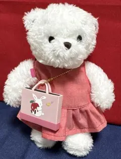 ハンドメイド　着せ替服　　　ファミリア　マスコットベア－用　ワンピース　赤