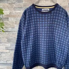 tommy hilfiger golf ニット 総柄 ワンポイント フラッグ M
