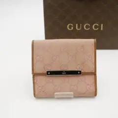 ⭐︎美品⭐︎ GUCCI ミニ財布 プレート GGライン GG柄 二つ折り財布