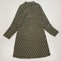 美品 FENDI ズッカ ワンピース ロゴ 総柄 美シルエット イタリア製