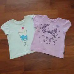 Tシャツ90cm　2枚　GITA　千趣会　ベルメゾン　アイスクリーム　ユニコーン