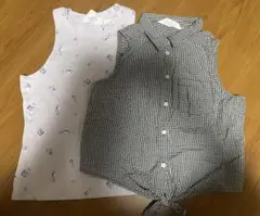 H&M ノースリーブシャツ 2枚セット145cm