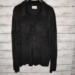 y014日本製 Harrods ハロッズ ニット ブラック レディース 古着