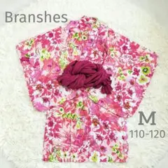 Branshes 花柄 浴衣 M 100-120 ピンク