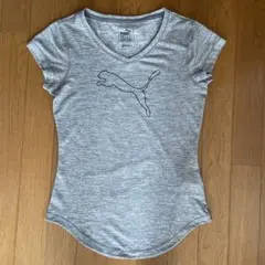 美品 PUMA プーマ レディース Tシャツ XS ドライ 即乾素材 グレー