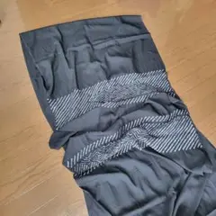✨美品✨ブラック　幾何学模様兵児帯　メンズ　浴衣帯　しぼり　オシャレ