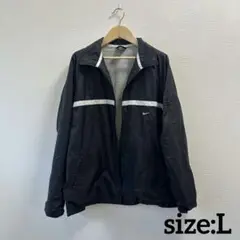 Nike ブラック ナイロンジャケット L ナイキ ジッパー欠損