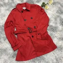 【UNITED ARROWS】 (M) トレンチコート 赤 薄手 無地