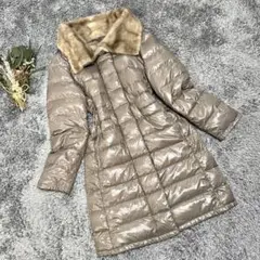 最高級 白タグ MaxMara ダウンコート ファー 毛皮 ロング丈 Aライン