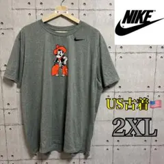 【ドライフィット】アメリカ古着　NIKE グレー Tシャツ 2XL キャラクター